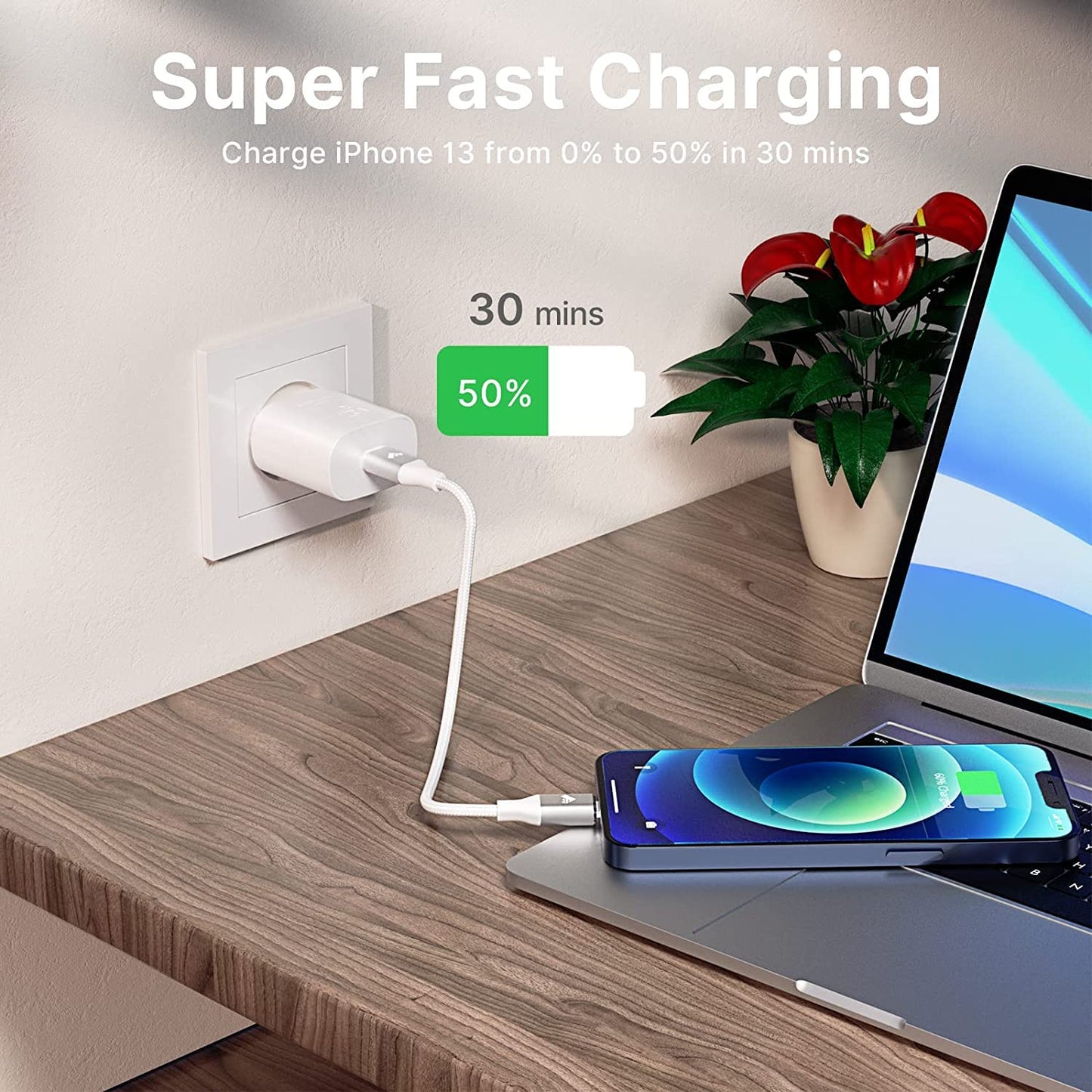 USB C to Lightning Cable, 0.3M 2Pack Short iPhone Charger Cable Apple MFi Certified Power Delivery Type C iPhone Charger Cord Fast Charging for iPhone 14 13 12 11 Pro Max XR XS 10 8 7 Plus 6s SE, iPad