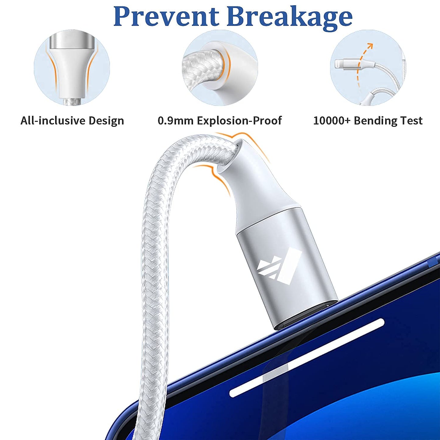 Yosou USB C to Lightning Cable 1M 2Pack Power Delivery USB C iPhone Cables MFi Certified Braided Type C iPhone Charger Cord Fast Charging Compatible iPhone 11 12 13 14 Pro Max X XS XR 8 7 6s Plus