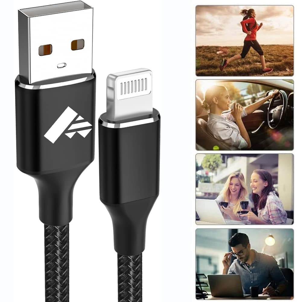 Yosou Lightning Cable 2Pack 0.3M Short iPhone Charger Cable MFi Certified iPhone Charging Cable Braided USB iPhone Charger Fast Charging Cord for iPhone 14 13 12 11 Pro Max XR XS Max X 10 8 7 6