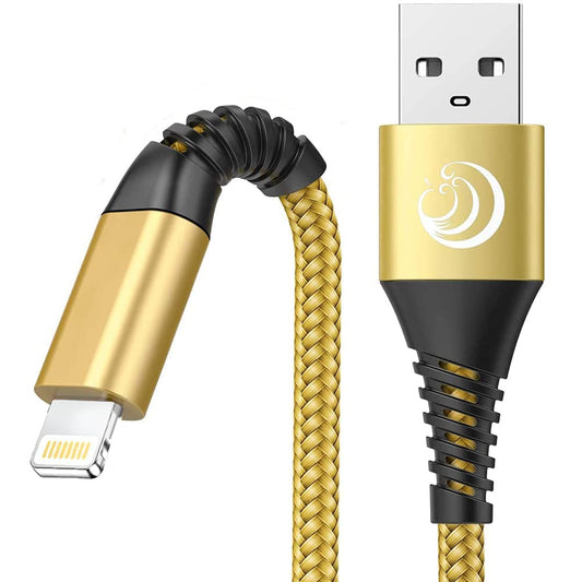 iPhone Charger Cable [2M,2 Pack] MFi Certified USB A to Lightning Cable Long iPhone Cord Fast Charging Compatible with iPhone 14 13 12 11 Pro Max Mini XS XR X 8 7 Plus 6s, iPad-Gold