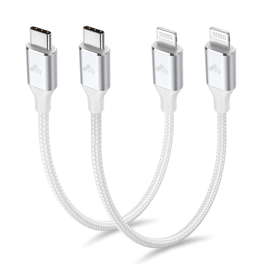 USB C to Lightning Cable, 0.3M 2Pack Short iPhone Charger Cable Apple MFi Certified Power Delivery Type C iPhone Charger Cord Fast Charging for iPhone 14 13 12 11 Pro Max XR XS 10 8 7 Plus 6s SE, iPad