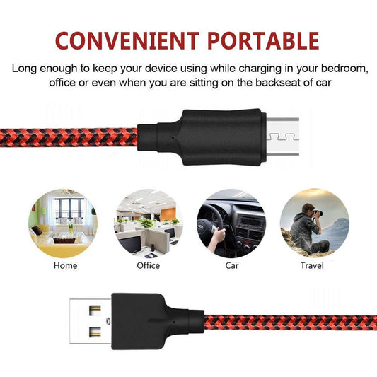 Micro USB Cable YOSOU Android Cable 1.8M 2Pack Nylon Braided USB Cable Fast USB Charger Charging Cables Compatible with Samsung S7/S6/S5/J7/J6/J5/J3/A10/A6, Tablet, Xbox, PS4 Controller and More