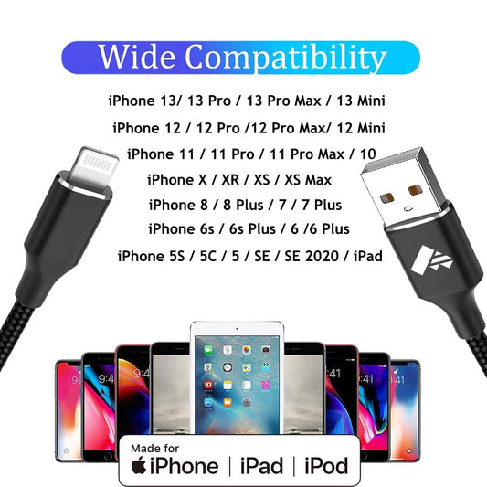 Yosou Lightning Cable 2Pack 0.3M Short iPhone Charger Cable MFi Certified iPhone Charging Cable Braided USB iPhone Charger Fast Charging Cord for iPhone 14 13 12 11 Pro Max XR XS Max X 10 8 7 6